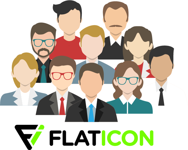 Vector Flat Avatars, Faces, People Icons On White - Notebook Journal Dot-grid,graph,lined,blank No Lined (617x494)