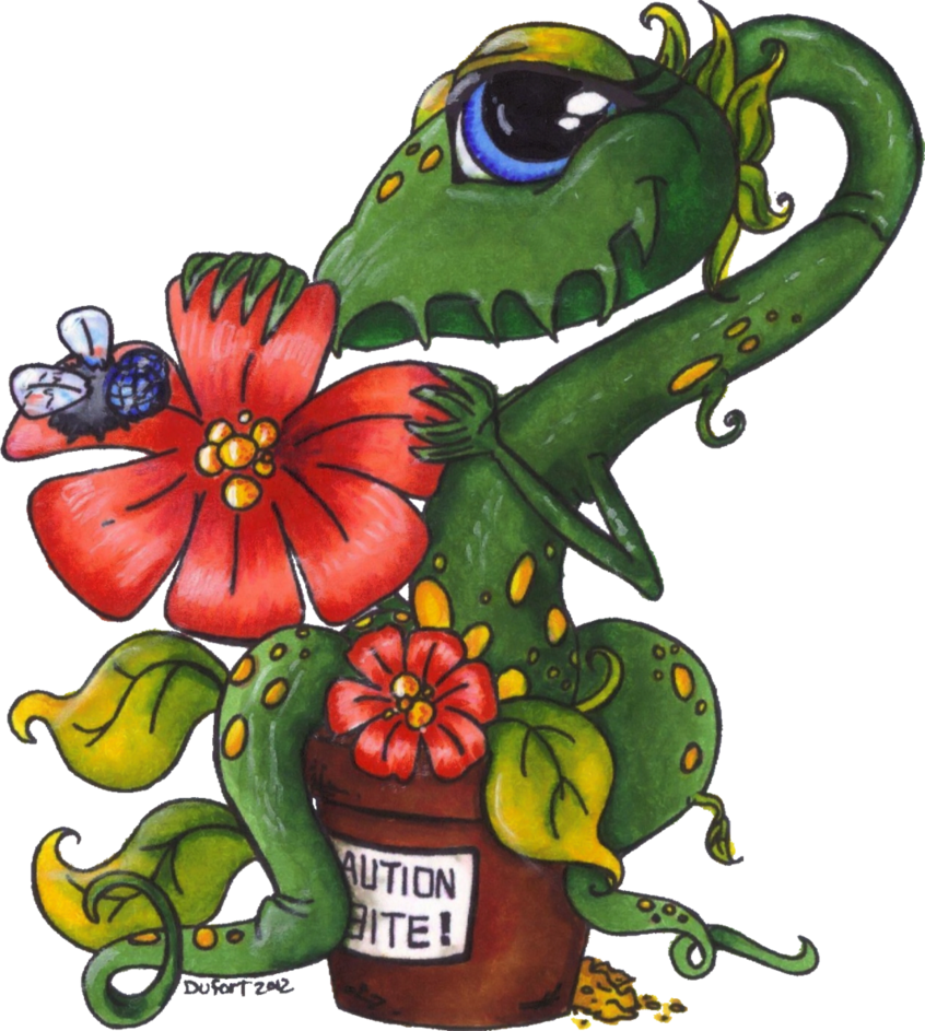 Shy Venus Fly Trap Lines By Jadedragonne By Vinpip - Venus Fly Trap Cartoon (846x943)