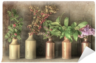 Retro Grunge Still Life Of Dried Flowers In Vase Against - Photography (400x400)