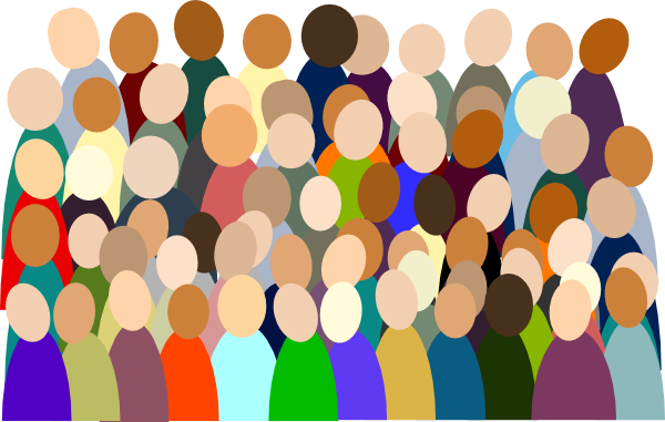 Smaller Crowd Rdc Color Clip Art At Clker - Malthus: Ensaio Sobre A População (600x381)