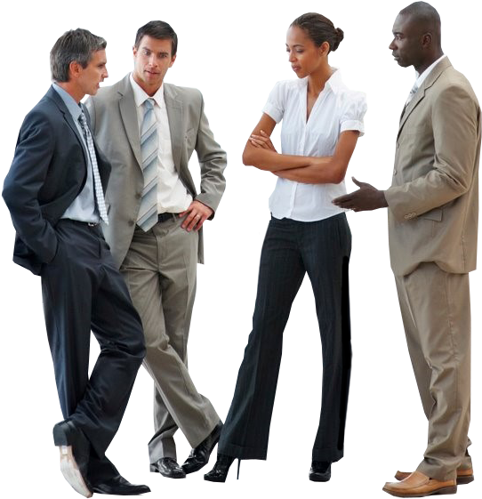 Cutout People Business - Business People Talking Png (595x600)