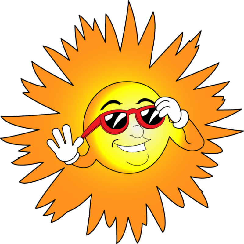 Barbeque On The Beach, Going Fishing, Taking A Trip, - Sun With Glasses Clip Art (800x799)
