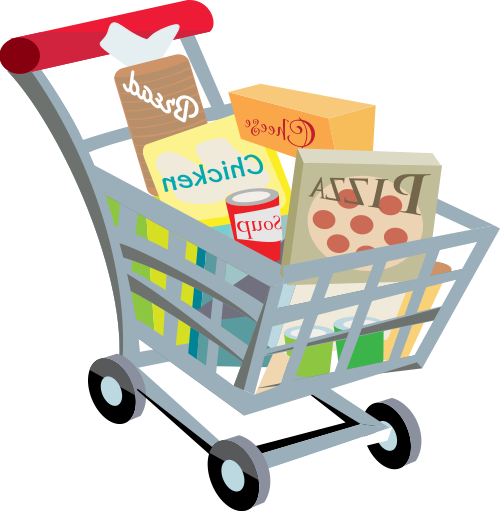 Kids Grocery Shopping Clipart - Shopping Cart (1001x1024)