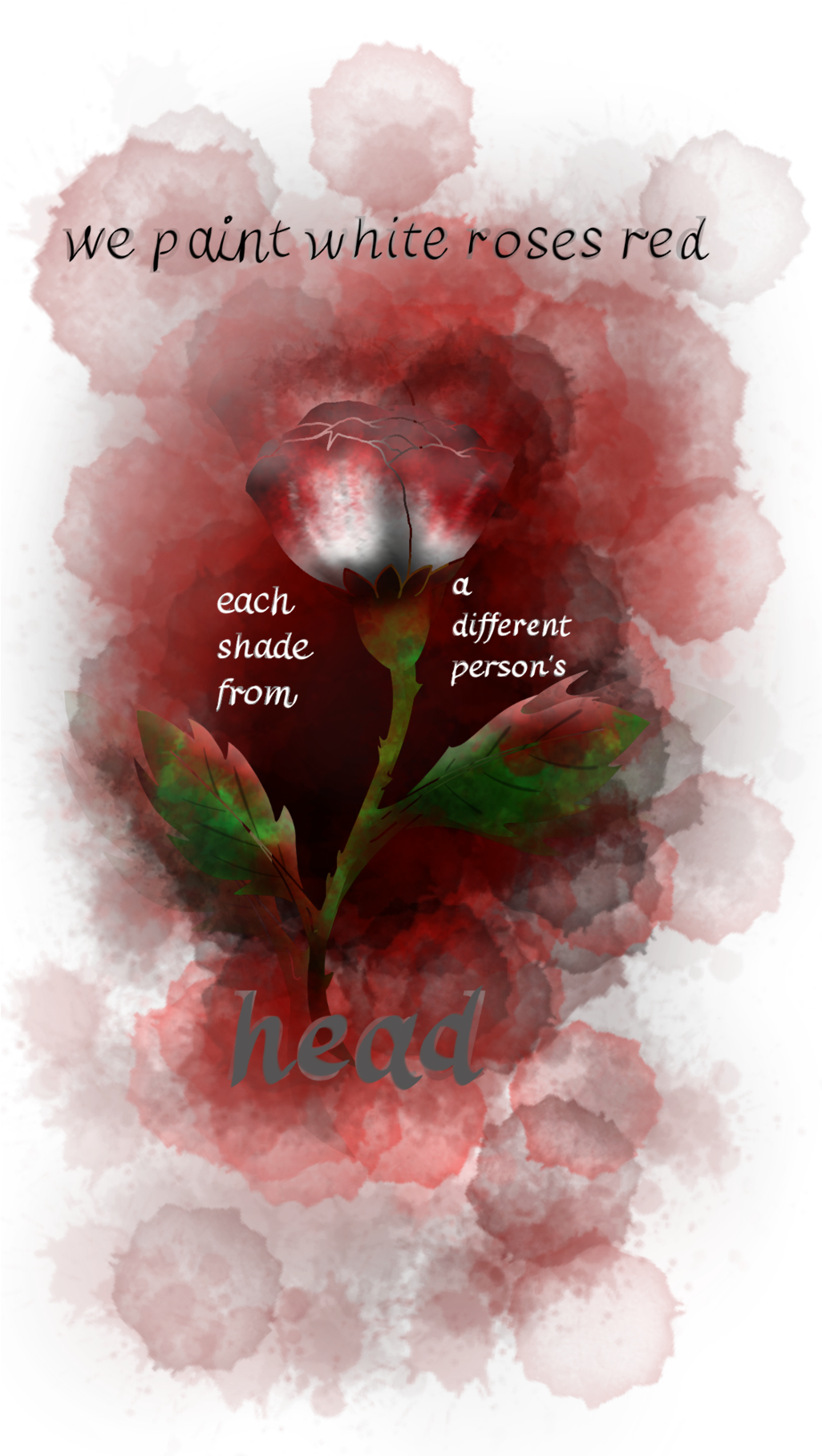Hauntingserenity We Paint White Roses Red - Garden Roses (1024x1849)