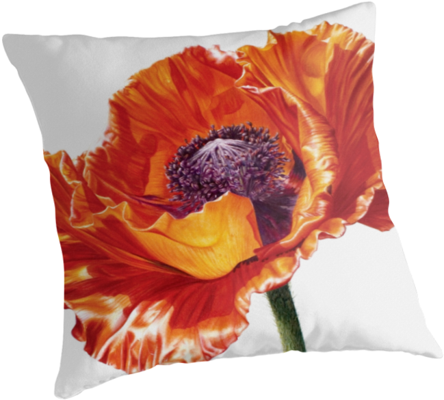 Poppy Watercolor Painting Artist Mixed Media - Cushion (875x875)