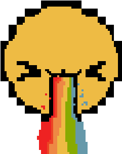 Rainbow Throw Up Emoji - Smiley Face Pixel Art (400x400)