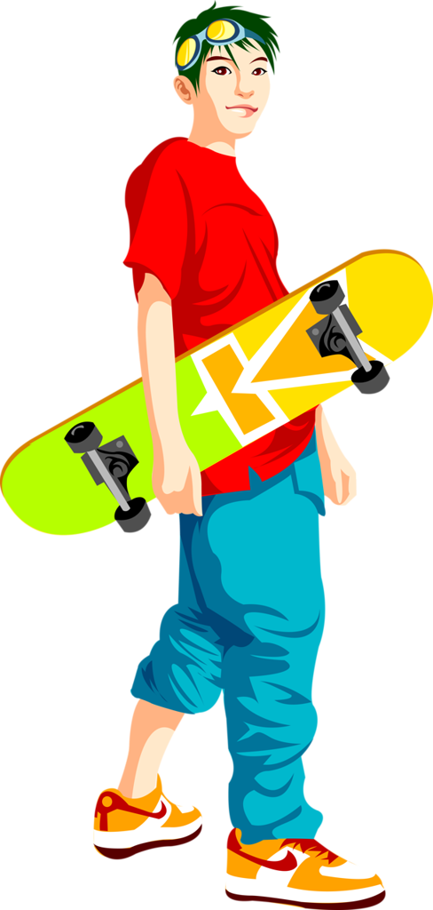 Sport Exercise Machine Skateboarding Snowboarding Clip - Skateboarding (488x1024)