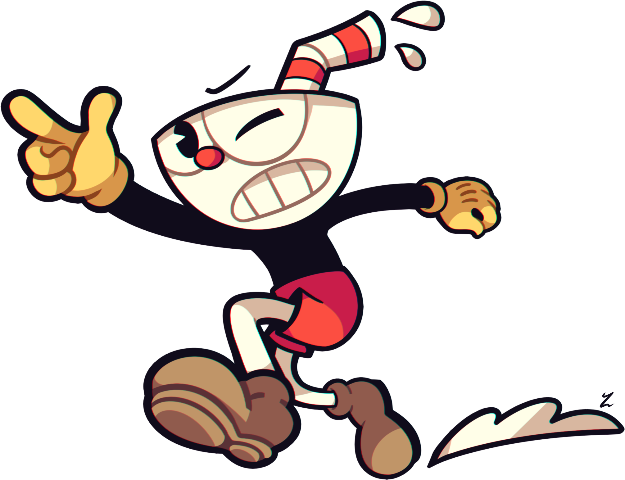 Run And Aim By Yatsunote - Cartoon (2033x1571)