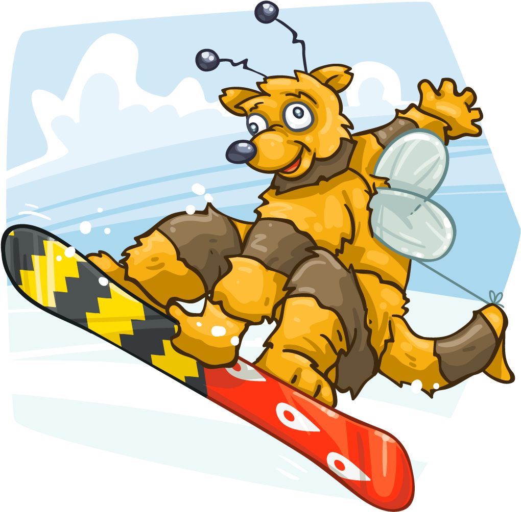 Snowboarding - Cartoon (1024x1024)