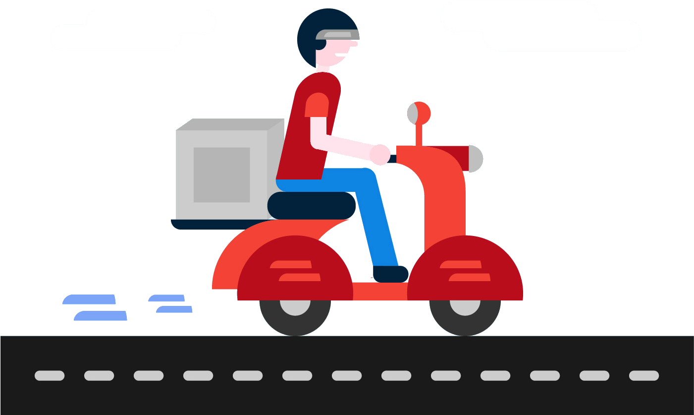 Free Delivery Boy Vector-01 - Delivery Order Vector Png (1400x934)