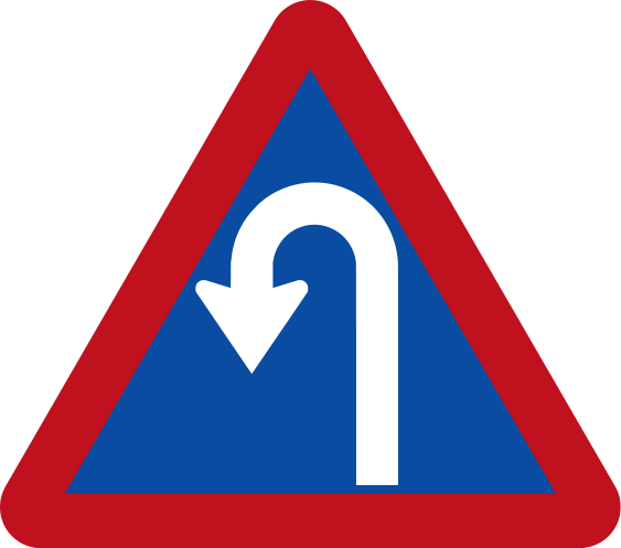 Hairpin Turn To Left - Clip Art (563x497)