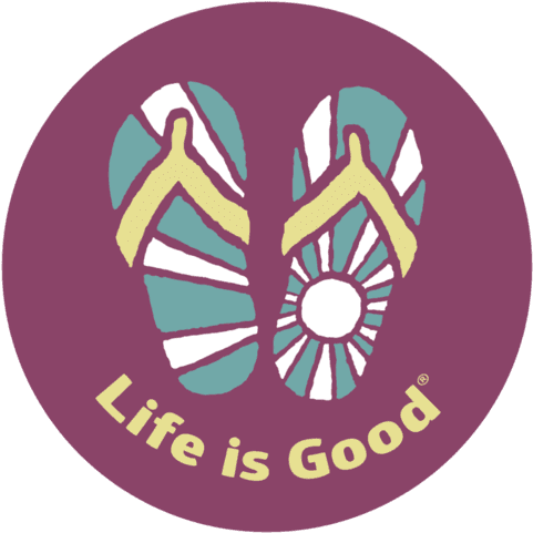 Flip Flop Circle Sticker - Circle (570x570)