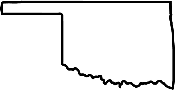 Oklahoma Outline Rubber Stamp - State Of Oklahoma Outline (600x600)