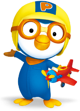 Pororo Holding A Toy Plane - Pororo The Little Penguin (400x400)