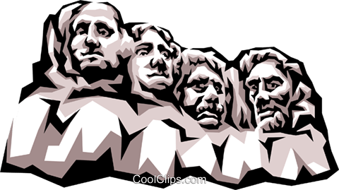 Mount Rushmore Royalty Free Vector Clip Art Illustration - Presidents Day Clip Art (480x269)