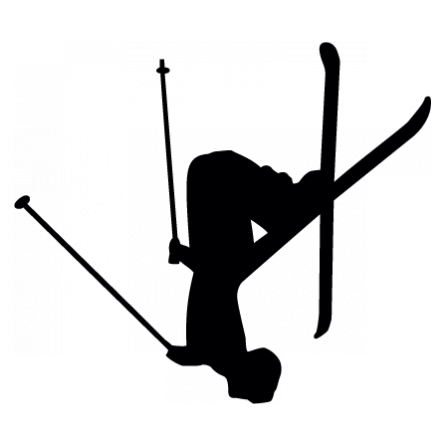 Stickers Ski, Style, Stickers Malin - Freestyle Skiing Silhouette (448x448)