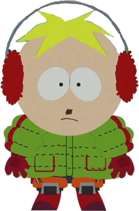 Skier Butters - Cartoon (481x717)