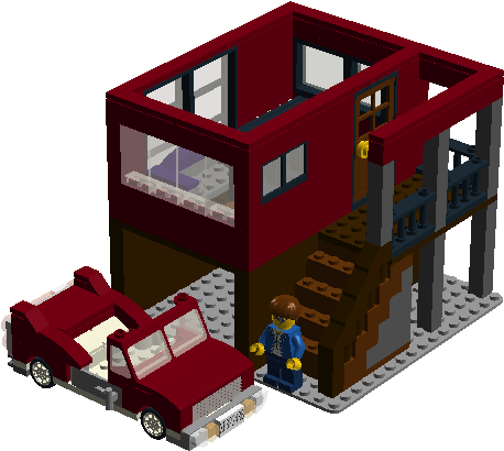 House With Garage And Car - Lego (1040x603)