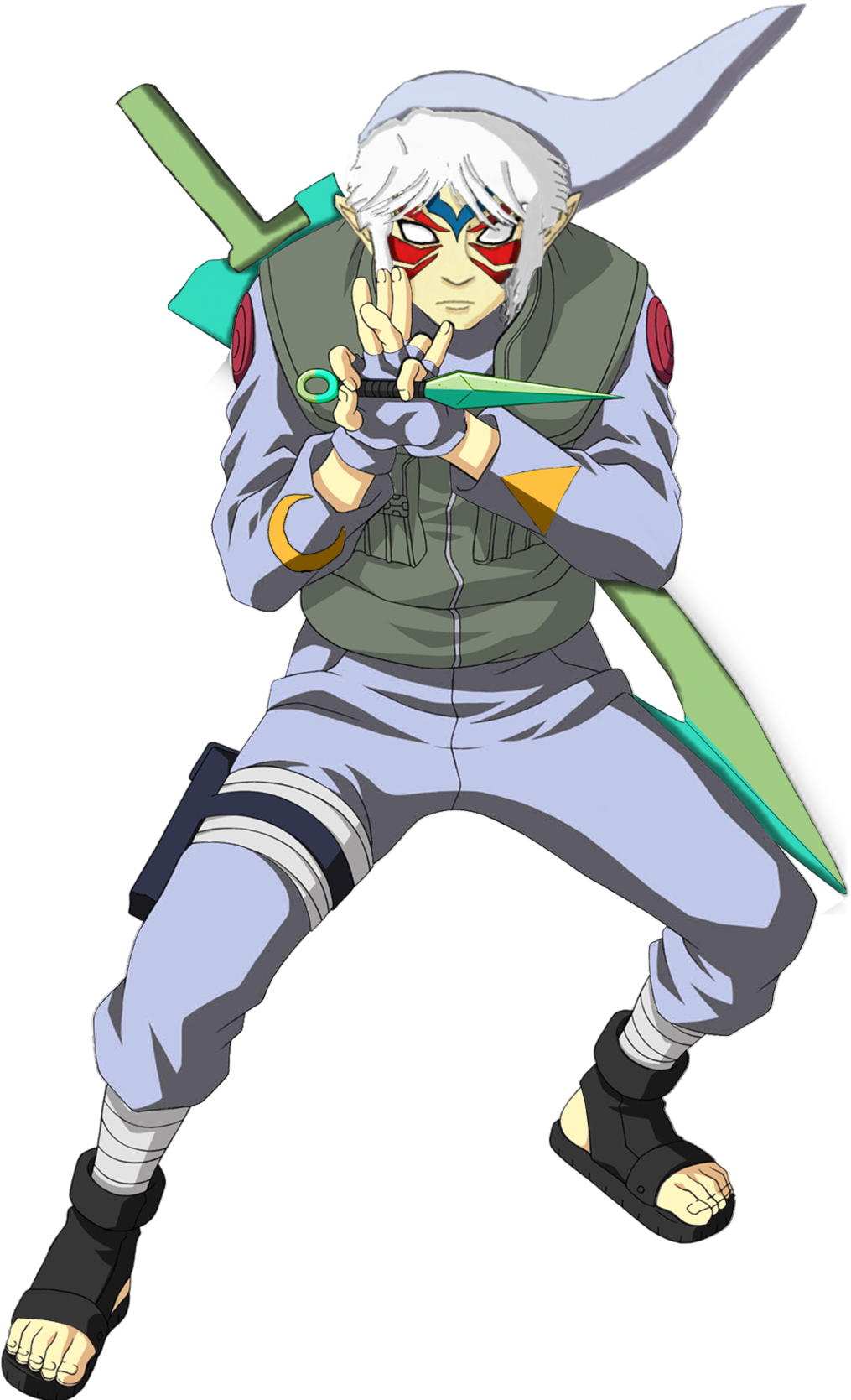 Jonin Oni Link Naruto Shippuden Legend Of Zelda By - Kakashi With A Transparent Backgrounds (1024x1675)
