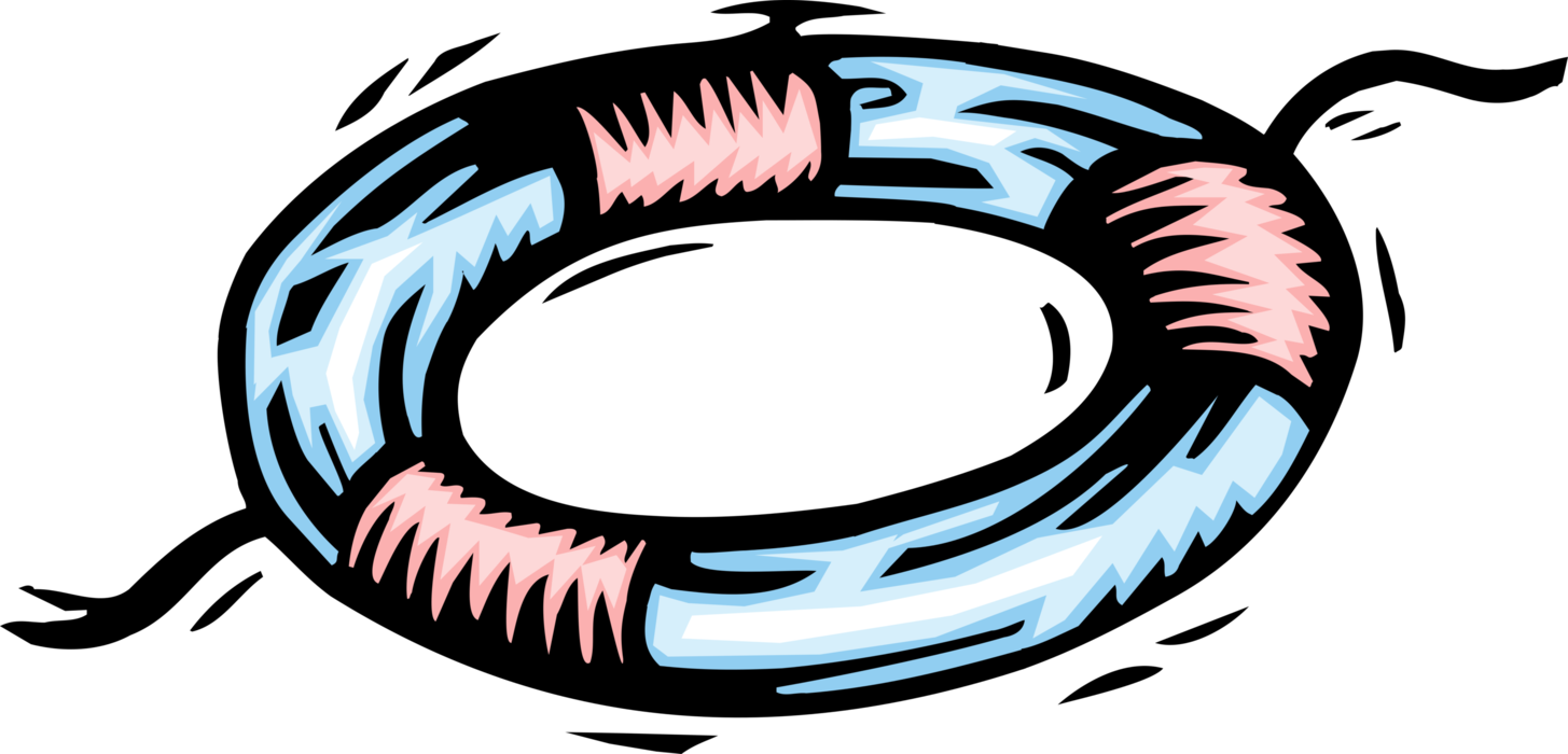Vector Illustration Of Lifebuoy Ring Lifesaver Life - Occupational Safety And Health (1455x700)