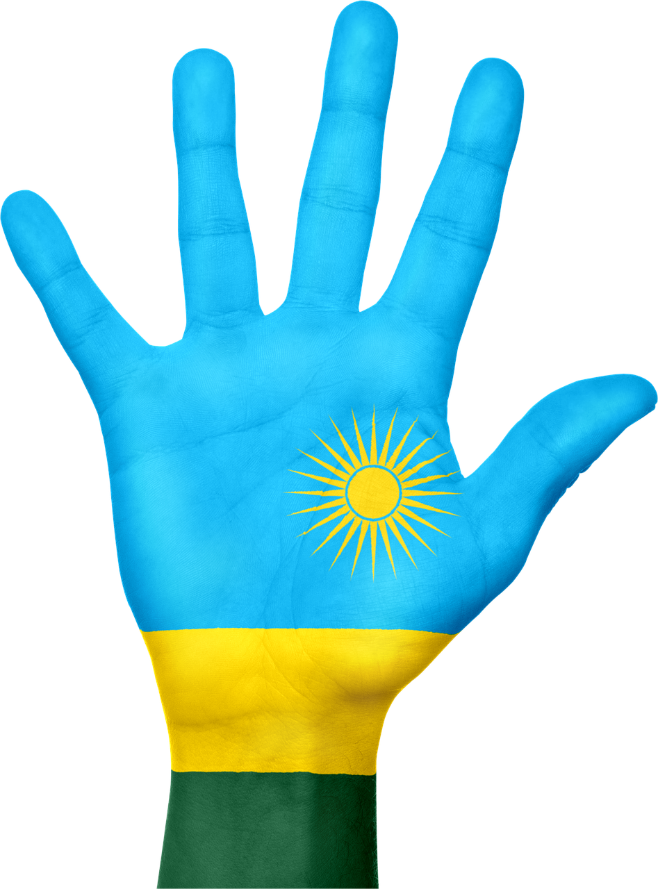 Rwanda Flag Hand National Png Image - Drapeau National Du Rwanda (947x1280)