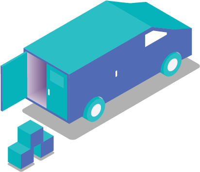 Illustration Of A Van Being Loaded With Boxes - Van (849x471)