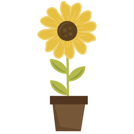 Sunflower In Pot Svg Sbook Le File Sun - Sunflower (432x432)