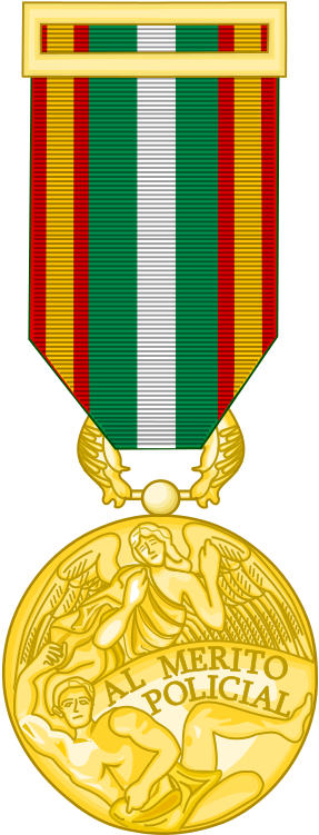 Gold Medal Of The Police Order Of Merit - Gold Medal Of Spain (299x768)