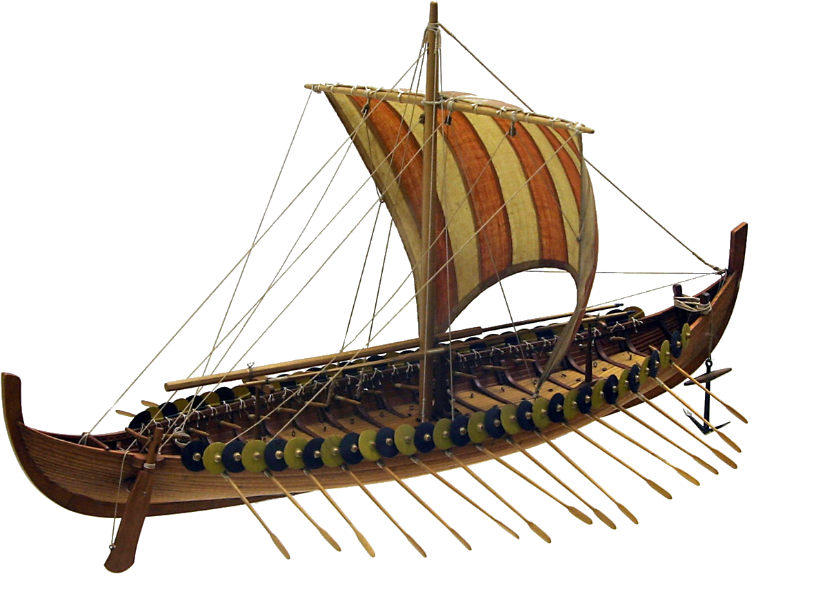 Gokstad Ship Model Transparent Background - Big Were Viking Ships (1240x923)