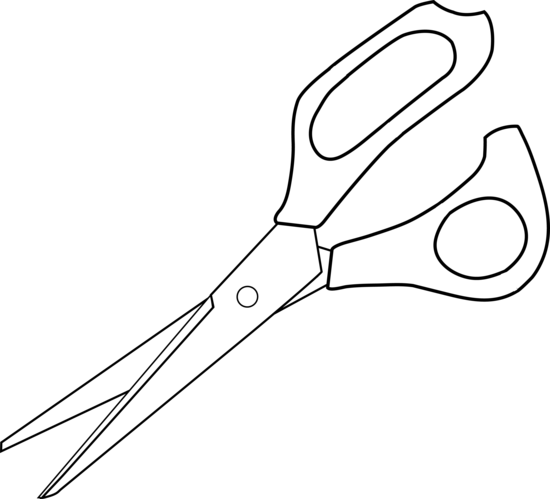 White Clipart Scissors - Scissor Clipart Black And White (550x499)