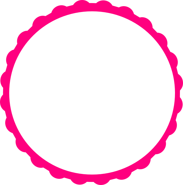 Teal Scallop Circle Frame Clip Art At Clker - Cute Circle Frame Png (594x601)