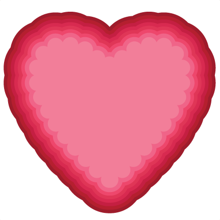 Nested Scallop Heart Svg Cutting Files Valentines Day - Heart (432x432)