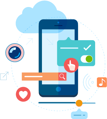 A Closer Look At Our Full Service App Development Process - Mobile App Illustration Png (386x425)