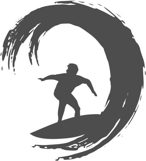 Surfer Image Logo Black And White - Surfing Png (820x820)