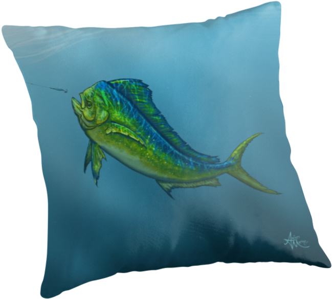 Throw Pillow ••• "el Dorado" Mahi Mahi - El Dorado By Amber Marine ~ Mahi Mahi / Dolphin ... (875x875)