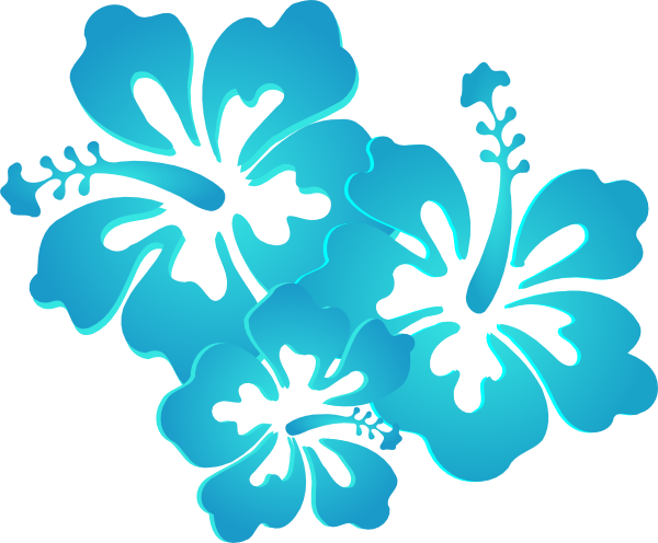 Turquoise Cliparts - Hawaii Flowers Transparent (600x496)