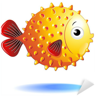 Pesce Palla Cartoon Puffer Fish Balloon Fish Vector - Painting (400x400)