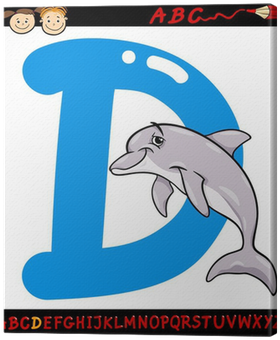 Quadro Em Tela Letra D Para Ilustração Dos Desenhos - Abecedario De Delfines (400x400)