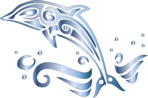 Cromático Golfinho Tribal - Dolphin With No Background (500x331)