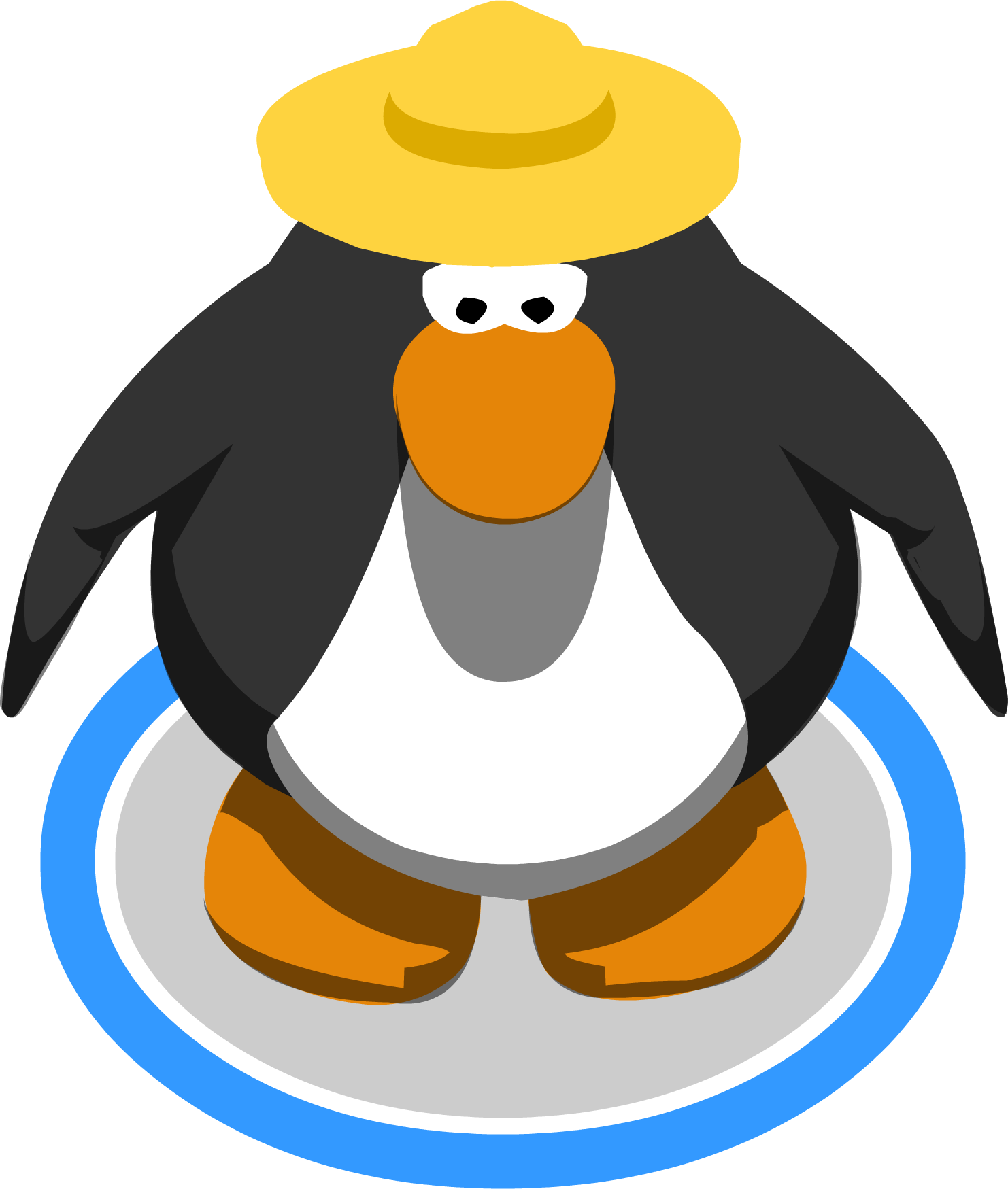 Straw Hat Ig - Club Penguin 3d Penguin (1482x1749)