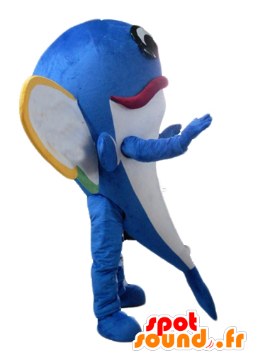 Voando Mascote Peixe, Golfinho Azul Com Asas - Plush (600x600)