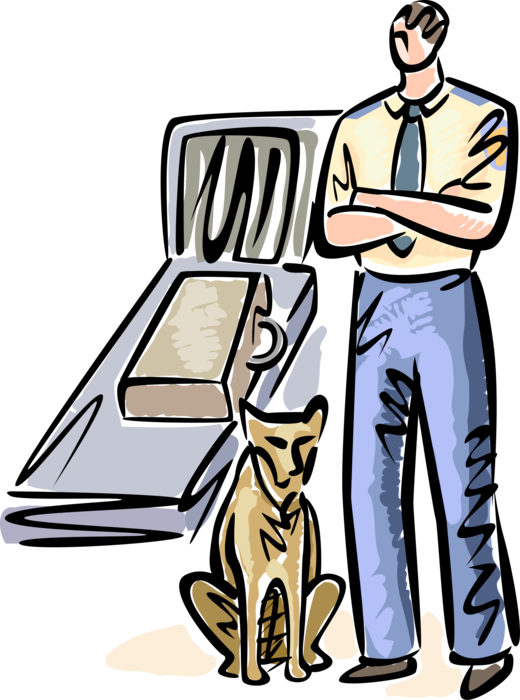 Vector Illustration Of Airport Security Checks Passenger - Vector Illustration Of Airport Security Checks Passenger (520x700)