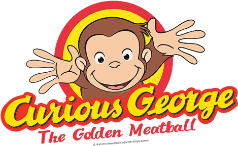 Curious George With Balloons Png Download - Curious George The Golden Meatball (600x311)