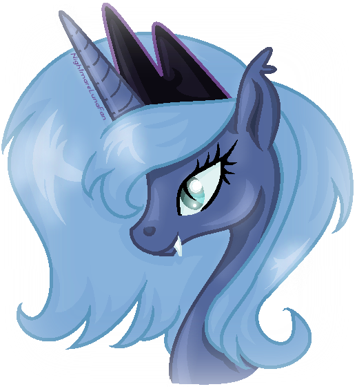 Nightmare Lunafan Pony Horse Mammal Vertebrate Horse - Cartoon (518x563)