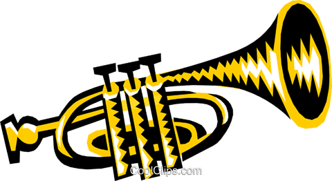 Trumpet Royalty Free Vector Clip Art Illustration - Small 25mm Lapel Pin Button Badge Novelty (480x262)