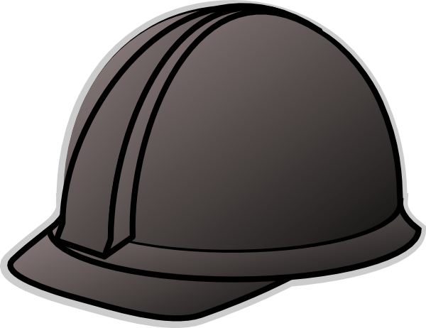 Black Hard Hat Clip Art At Clker - Black Construction Hat (600x462)