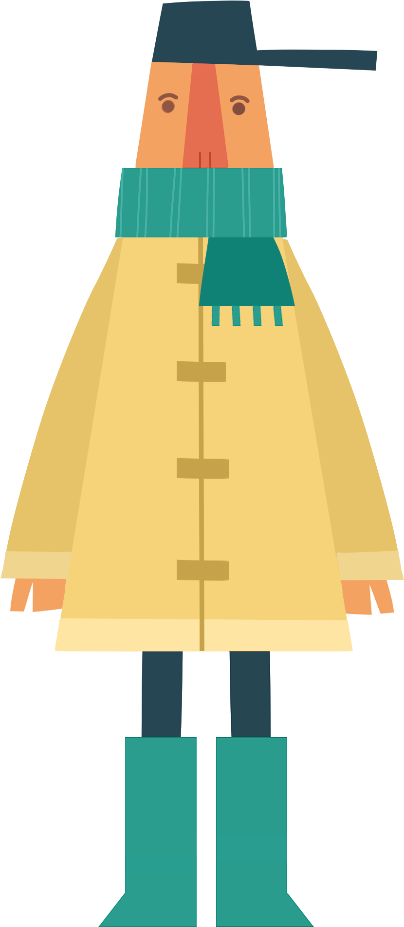 Modern Color Cartoon Characters Motif - Illustration (1312x2282)