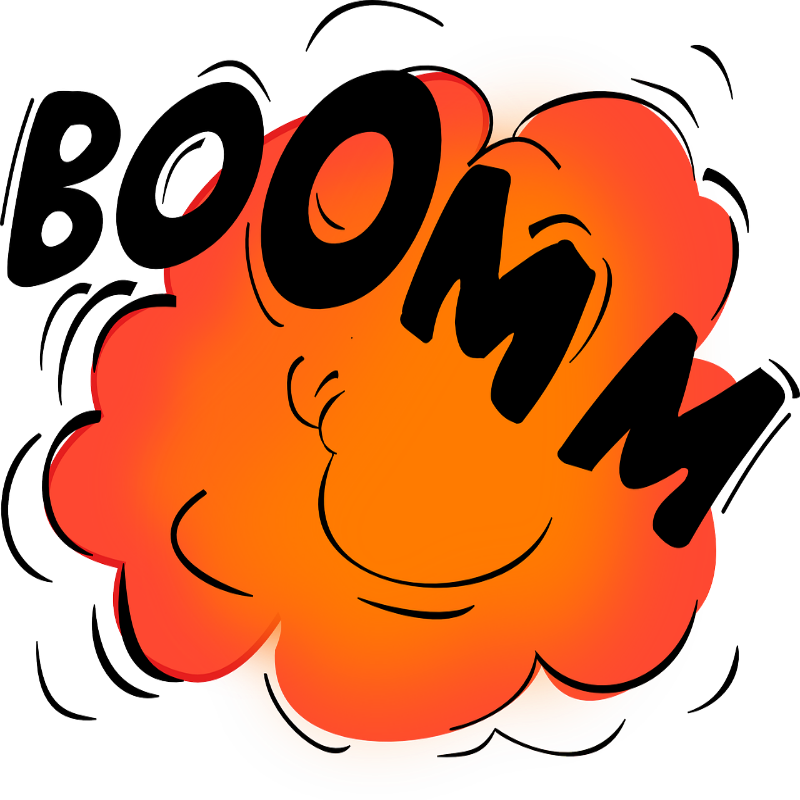 Twitter Followers - Bomb Explosion Clip Art (800x800)