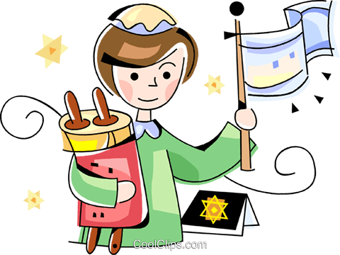 Jewish Girl With Scrolls Royalty Free Vector Clip Art - Cartoon (480x360)