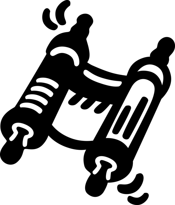 Vector Illustration Of Jewish Hebrew Sefer Torah Scroll - Vector Illustration Of Jewish Hebrew Sefer Torah Scroll (599x700)